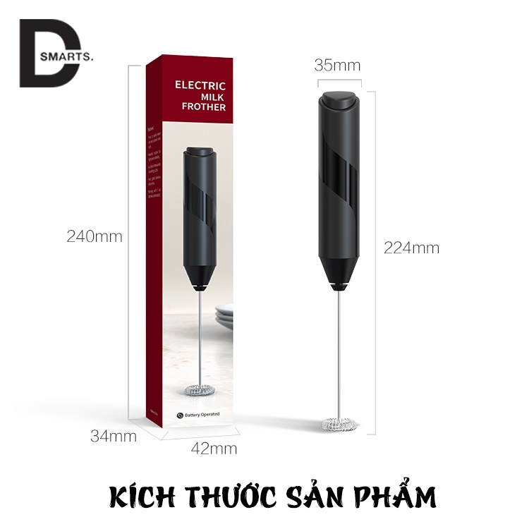 Máy đánh cà phê tạo bọt cầm tay mini sử dụng pin cao cấp