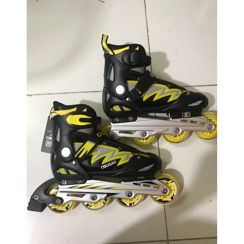 Patin Trẻ em - Giày trượt Patin Cougar  835 LSG Màu Vàng Đen - Không đèn (Bienthuy - Sport)