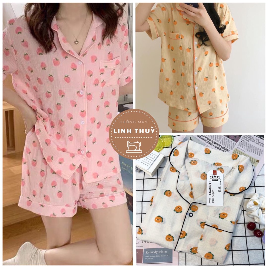 Bộ đồ pijama xốp nữ cộc tay - Set ngủ mùa hè mặc ở nhà nhiều họa tiết đẹp hàn quốc phong cách thoải mái ulzzang