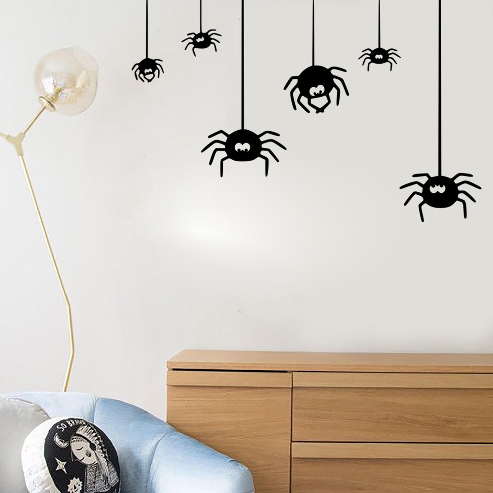 [Sản Phẩm Halloween] Sticker Dán Tường / Cửa Sổ Trang Trí Halloween Kinh Dị Ma Dơi Bí Ngô Boo! Phụ Kiện Trang Trí Tiệc Ngày Lễ We 'Re All Mad Here