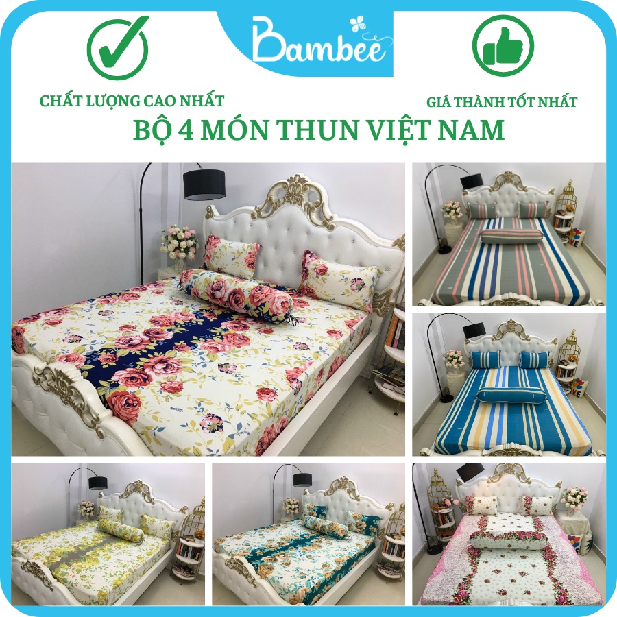 Bộ Ga Thun Lạnh Hàn Quốc, Bộ Drap Thun Hàn Quốc 4 món