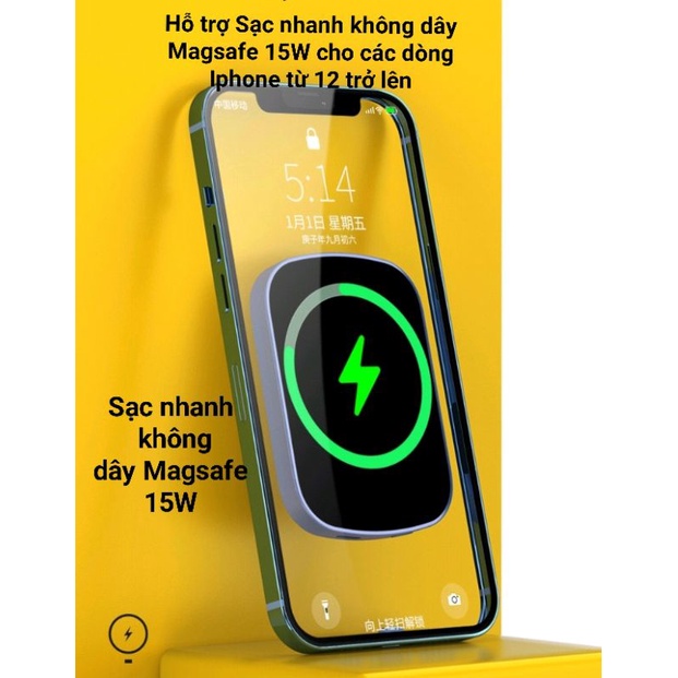 Pin Sạc Dự Phòng Mini E29 10000 mAh Sạc Nhanh Không Dây 15W