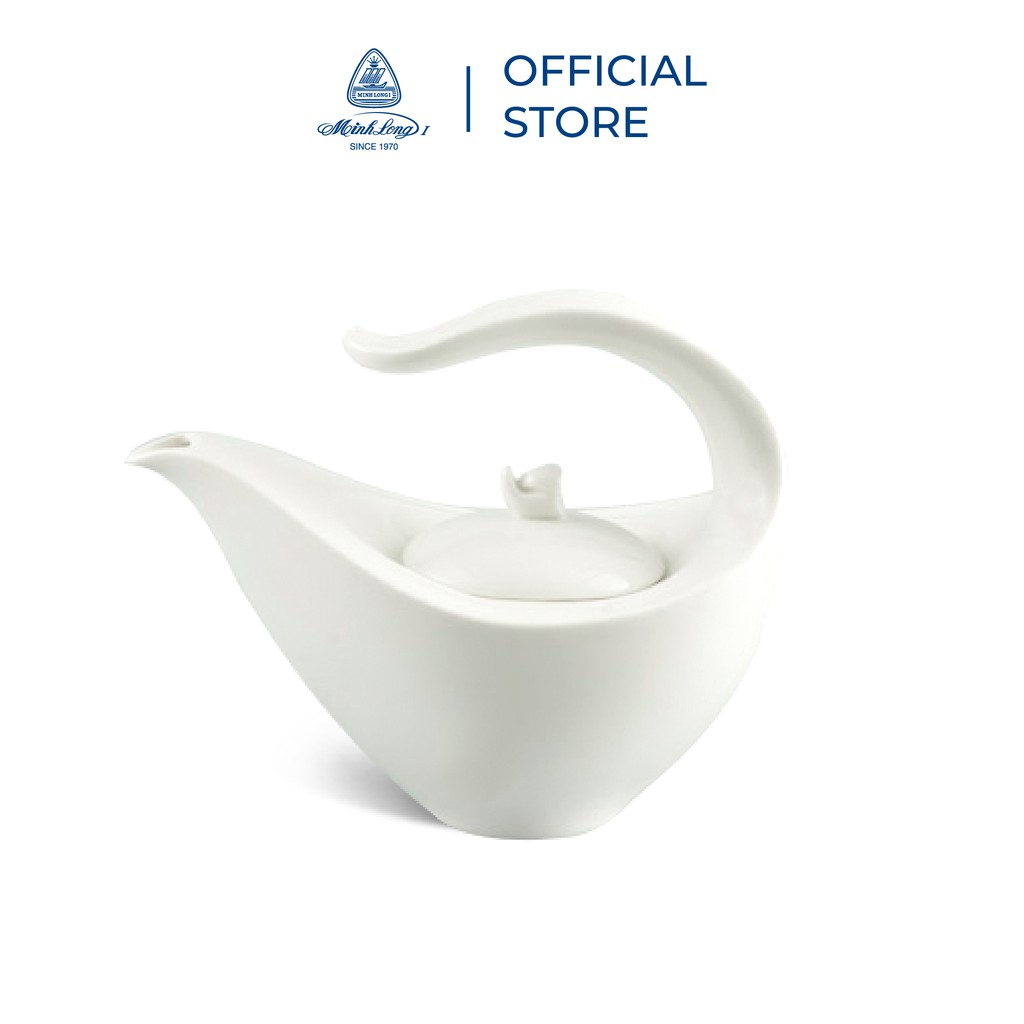 Bộ Ấm, Chén Trà Sứ Minh Long 0.45 L - Anh Vũ - Trắng Ngà