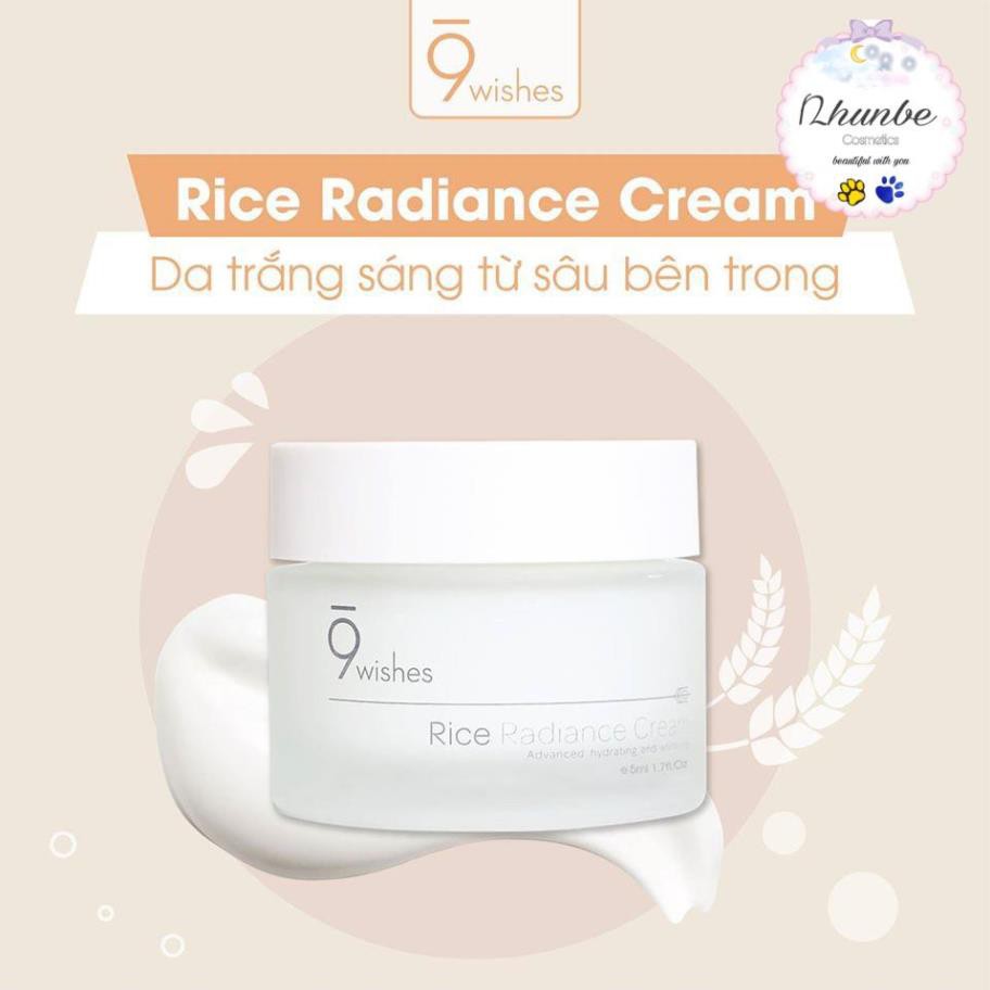 [Mua 1 tặng 1]Kem dưỡng ẩm trắng da chiết xuất gạo 9Wishes Rice Radiance Cream 50ml