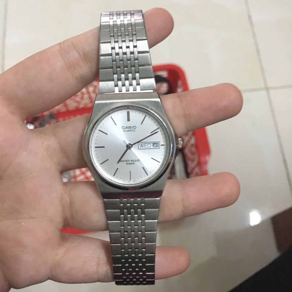 Đồng hồ nam Casio thương hiệu QUARTZ hàng si Nhật chính hãng , mặt trắng