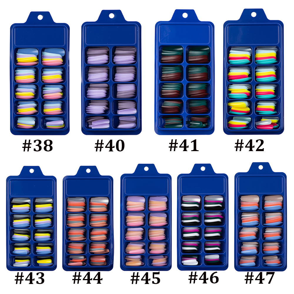 Set 100 Móng Tay Giả Bằng Acrylic Màu Kẹo Dùng Trang Trí Diy Ốp