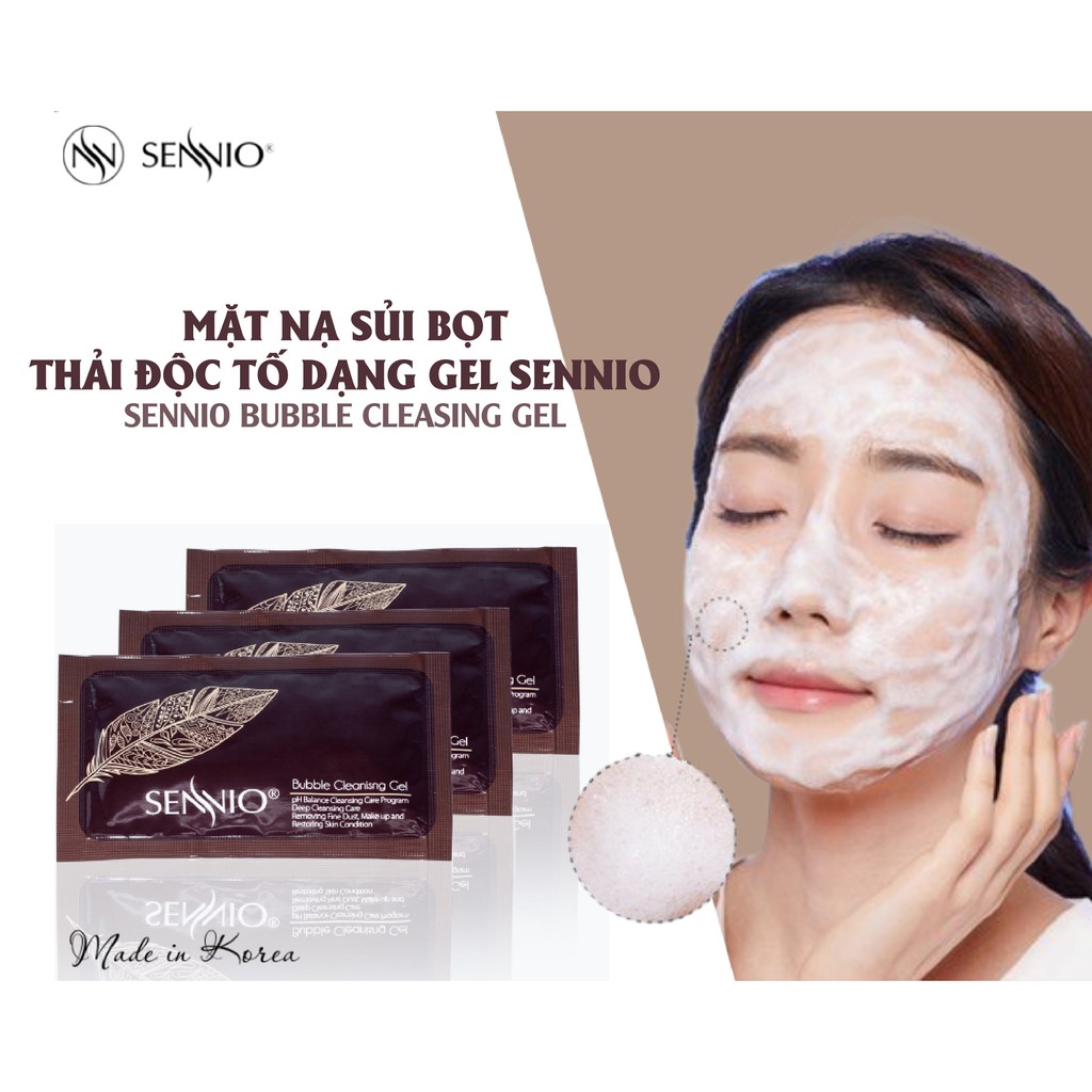 Mặt nạ sủi bọt thải độc tố dạng gel Sennio ( SENNIO Bubble Cleasing Gel) (1  gói) | Shopee Việt Nam