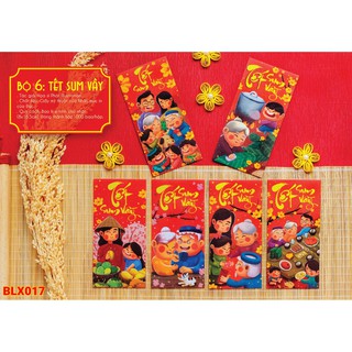 Bao Lì xì 2023 - BST Tết Sum Vầy BLX017 (1 chủ để 6 mẫu) - do Họa sĩ Thiết kế độc quyền cho Xưởng bao lì xì
