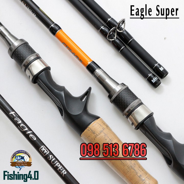 Cần câu lure 2 ngọn Eagle super máy ngang máy đứng Dài 1m8 2m1 và 2m7