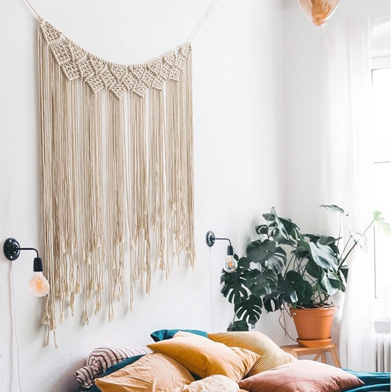 Rèm Macrame Cỡ Lớn Treo Tường Trang Trí Phong Cách Boho