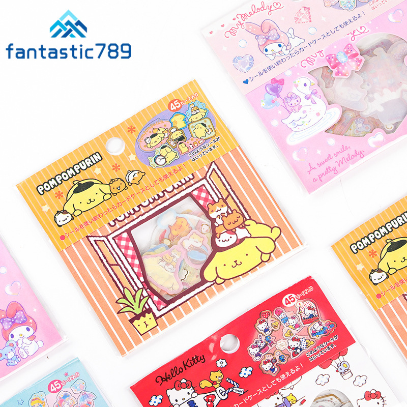 Set 45 Miếng Dán Pvc Hình Hello Kitty Dùng Trang Trí Tuyệt Đẹp Fantastic789