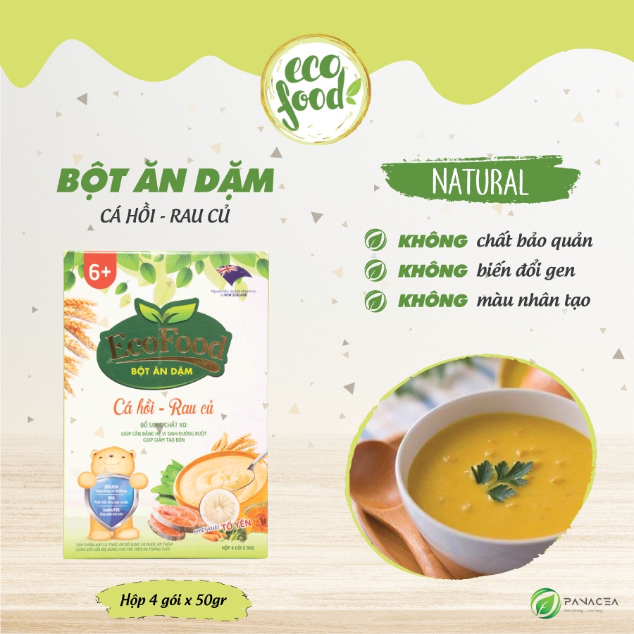 Bột Ăn Dặm Ecofood vị Cá Hồi - Rau Củ cho bé 6m+ - Thực đơn ăn dặm - Ăn dặm kiểu Nhật - Ăn dặm truyền thống