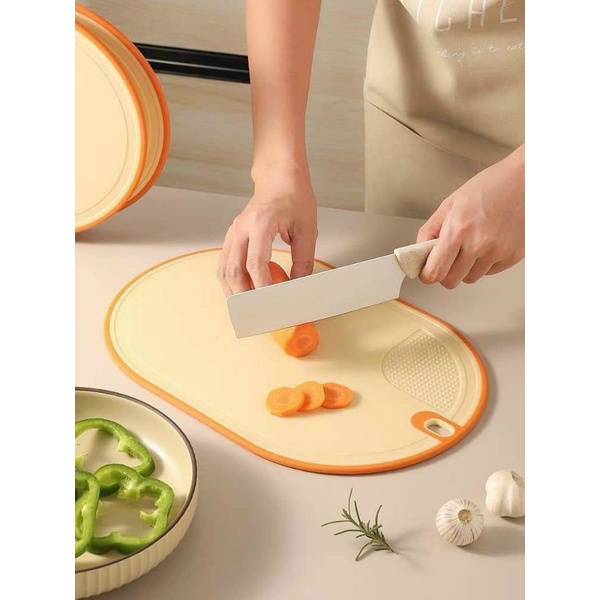 Thớt Nhựa PP Kháng Khuẩn,an toàn cho sức khỏe - 3 màu thiết kế hiện đại - Tặng Kèm Giá Đỡ