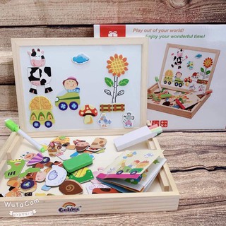 Bảng Ghép Hình Nam Châm 2 Mặt .Bảng Tập Viết Cho Bé - Đồ Chơi Giáo Dục - Đồ Chơi Thông Minh Cho Bé