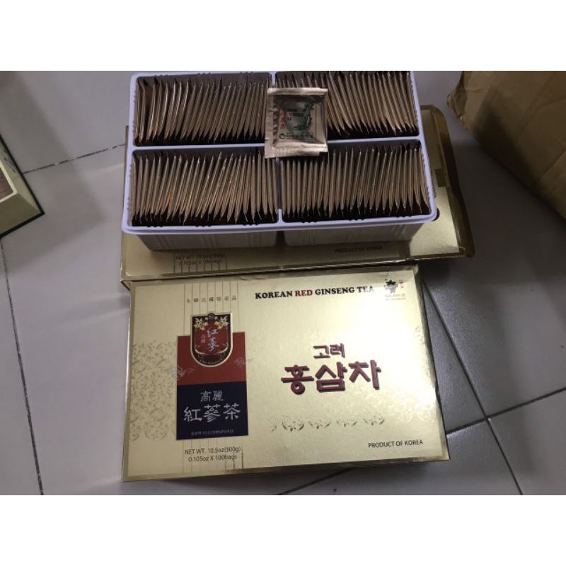 [Hộp 100gói]Trà hồng sâm -trà linh chi Hàn Quốc (hsd 2023)