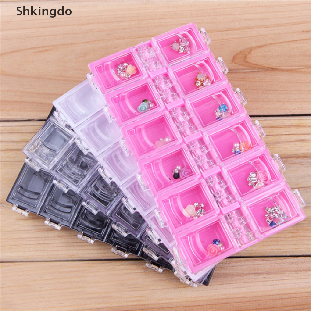 [Hàng mới về] Hộp nhựa 12 ngăn đựng đồ trang sức tiện dụng