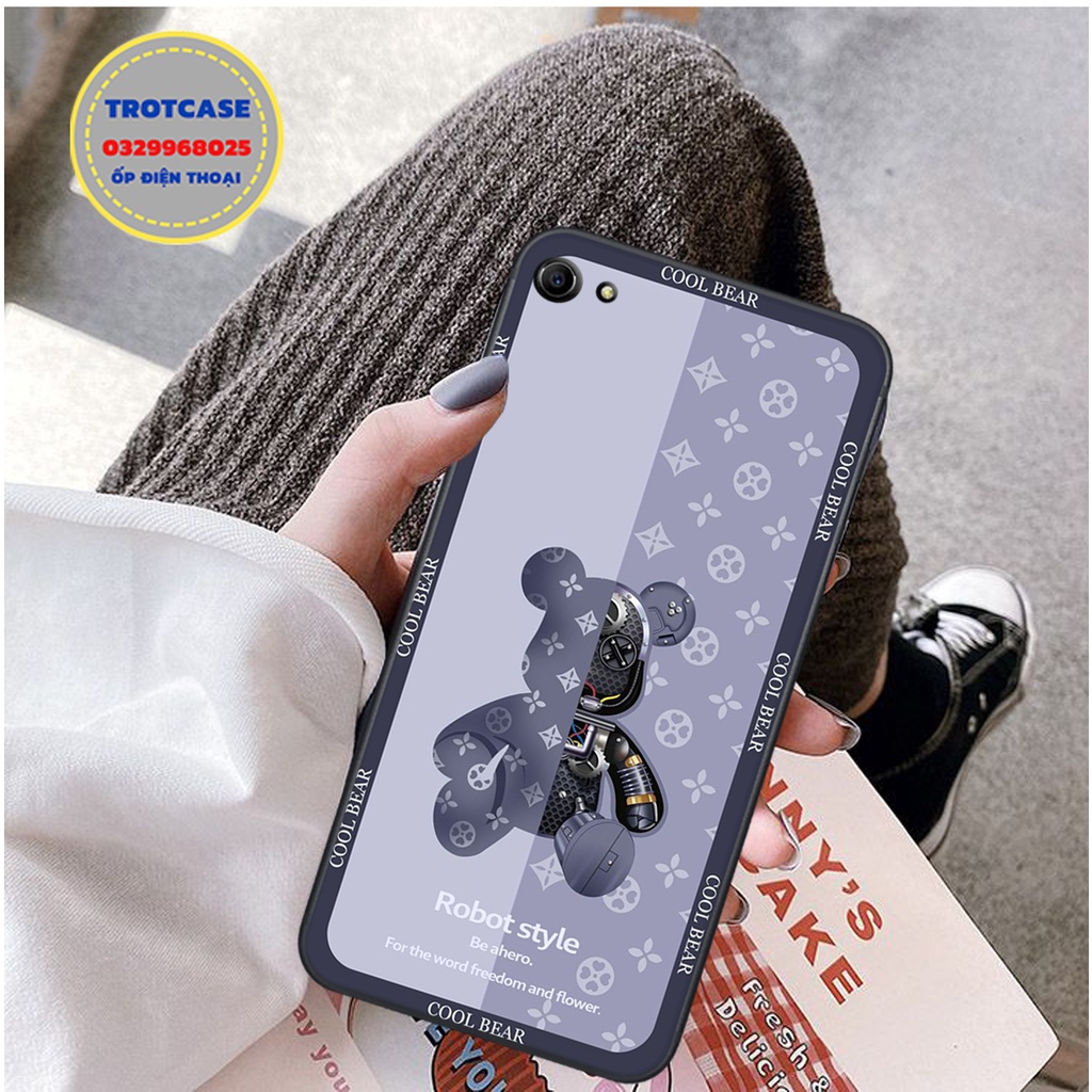 Ốp lưng điện thoại Oppo A71 / A83 / A39 / A57 / A37 / A31 / A33 - in hình chú gấu brick đen siêu đẹp