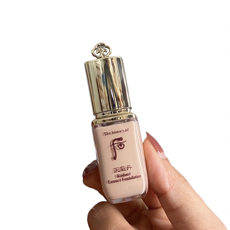 [Mini 8ml] Lọ kem nền che khuyết điểm Whoo tái sinh với thành phần vàng 24k - Whoo Radiant Essence Foundation