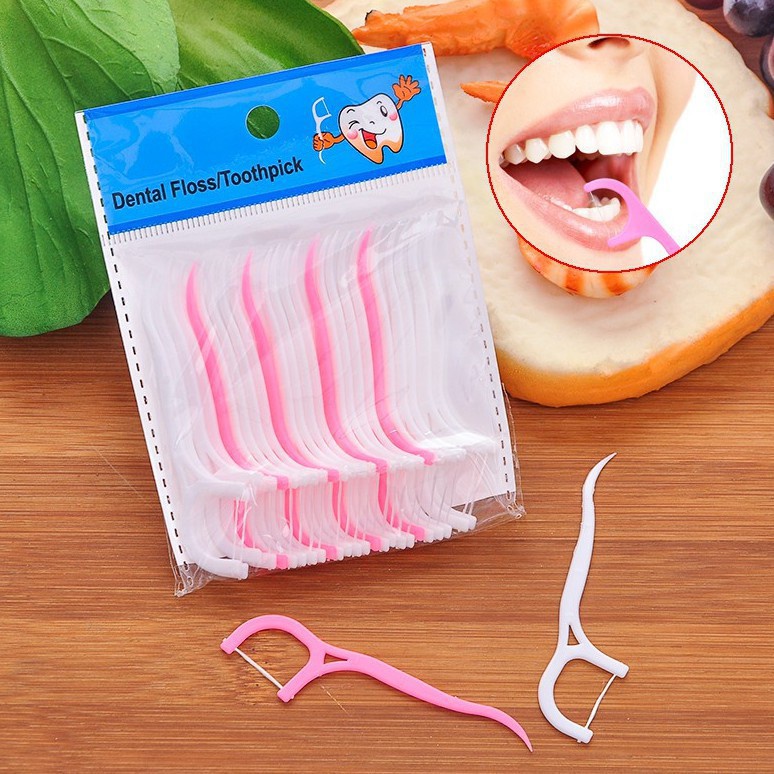 Tăm chỉ nha khoa bịch 25 cái chăm sóc răng miệng hiệu quả 1615 Tiện Ích
