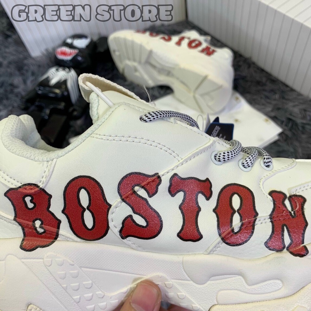 Giày Thể Thao Nam Nữ Boston - Sneaker độn đế 2 lớp da xin tăng chiều cao, MLB Boston trẻ trung, năng động
