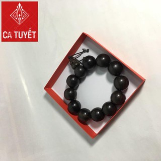 [FREESHIP] VÒNG TAY GỖ TRẮC ĐEN 12 HẠT PHONG THỦY TỐT, HẠT CỰC ĐẸP - KÈM HỘP ĐỎ CAO CẤP