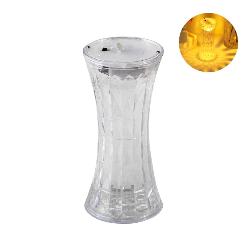 Đèn Pha Lê Trong Suốt Để Bàn 2 Màu