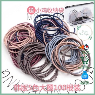 Chun Buộc Tóc Túi Zip Set 100 Chiếc