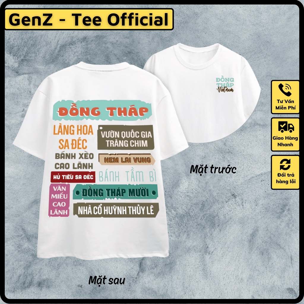 Áo Thun Local Brand Tỉnh Đồng Tháp, Áo 63 Tỉnh Thành Nam Nữ Form Rộng Unisex Genz Cá Tính