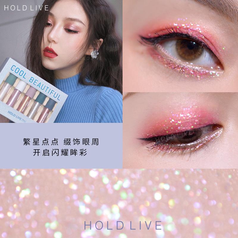 [Hàng mới về] Bộ phấn mắt dạng thỏi HOLDLIVE trang điểm ánh kim kháng nước