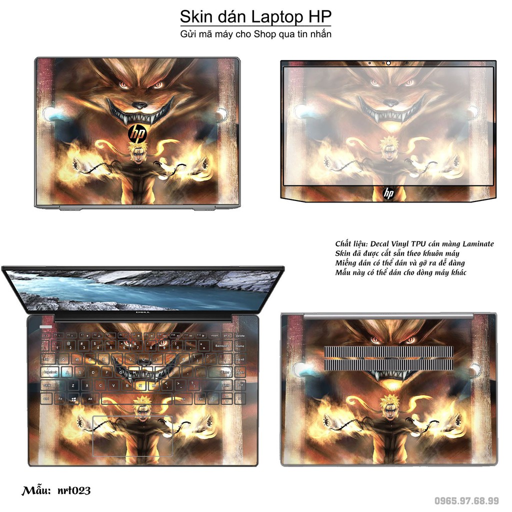Skin dán Laptop HP in hình Naruto (inbox mã máy cho Shop)