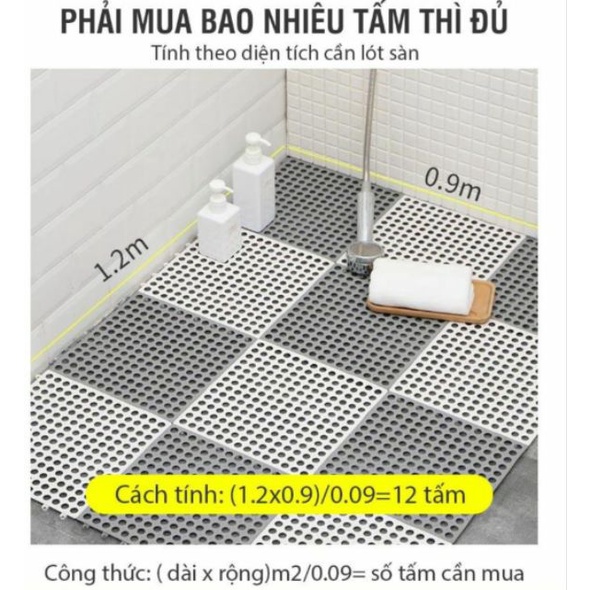 Tấm lót sàn,thảm nhựa lỗ kháng khuẩn,chống trơn,trượt kt30*30 cm sạch sẽ,thoáng mát,êm chân,an toàn cho trẻ