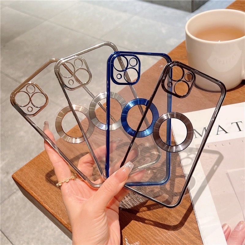 Ốp Lưng iPhone Hở Táo Viền Xi Cho 6plus/6splus/7plus/8plus/x/xs/xsm/11/12/13/pro/promax