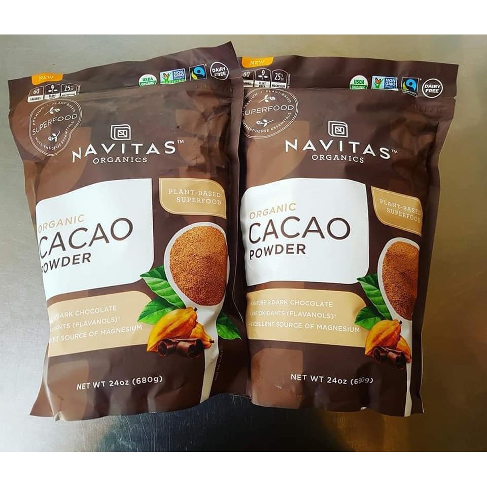 Bột Cacao Nguyên Chất Không đường Navitas 680g - túi bị lỗi khi vận chuyển