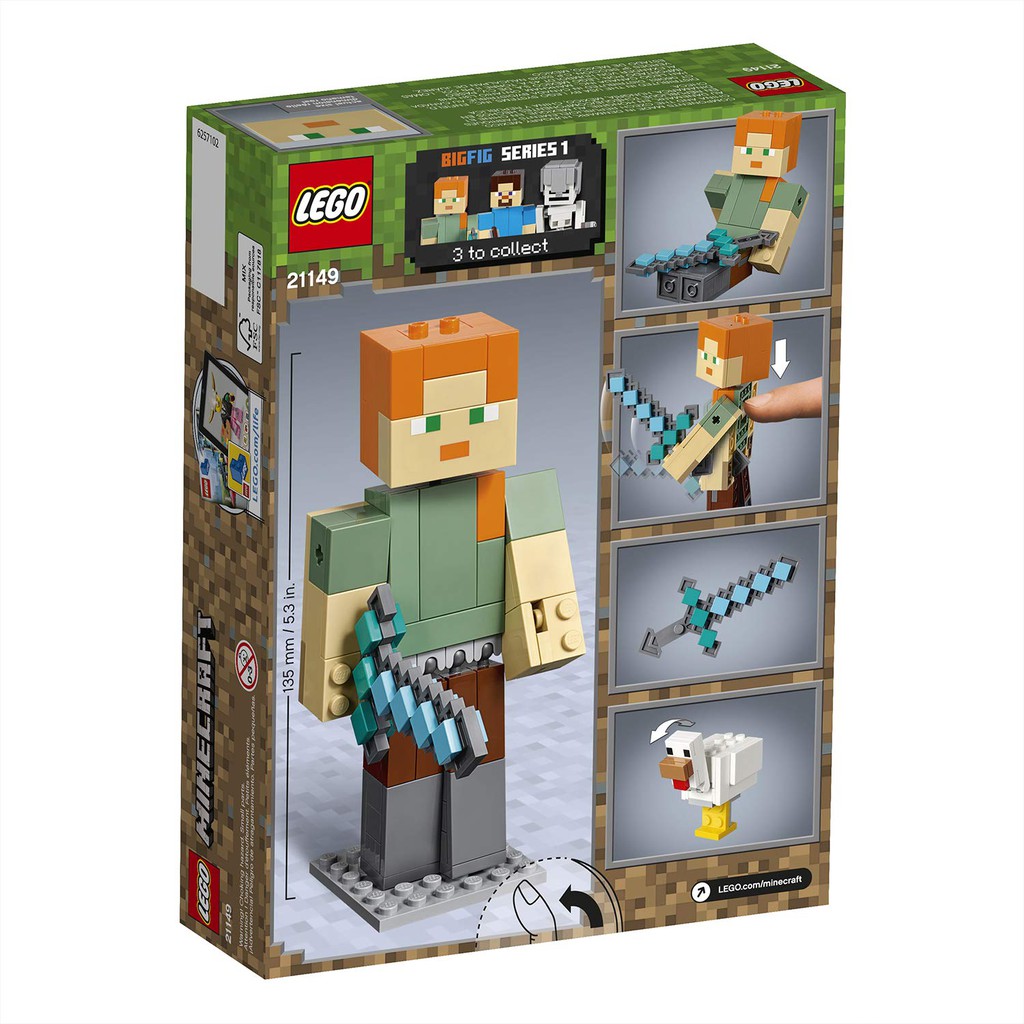 LEGO MINECRAFT - HÀNG CHÍNH HÃNG - Mô Hình Minecraft Alex chăn Gà - MÃ SP 21149