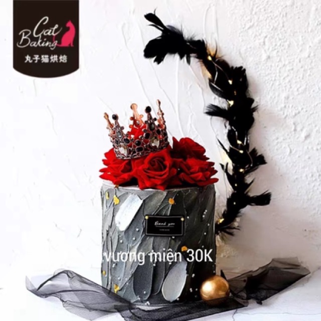 Vương miện tròn đen - nhỏ-Q4395