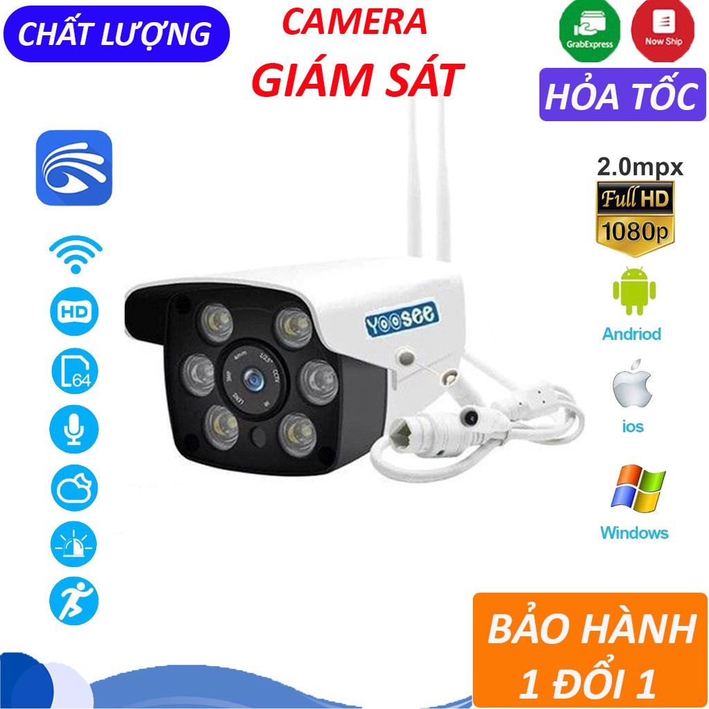 Camera Yoosee 3 râu 2.0, Camera YooSee ngoài trời Siêu nét 2.0mpx full 1080P - 2 anten + thẻ YooSee 32GB, BH 12 tháng | BigBuy360 - bigbuy360.vn