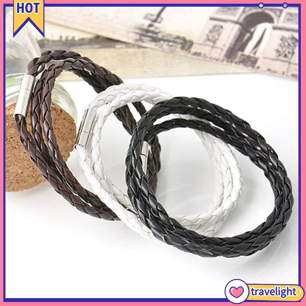 Vòng Tay Da Bện Nhiều Lớp Phong Cách Vintage Cho Nam Nữ