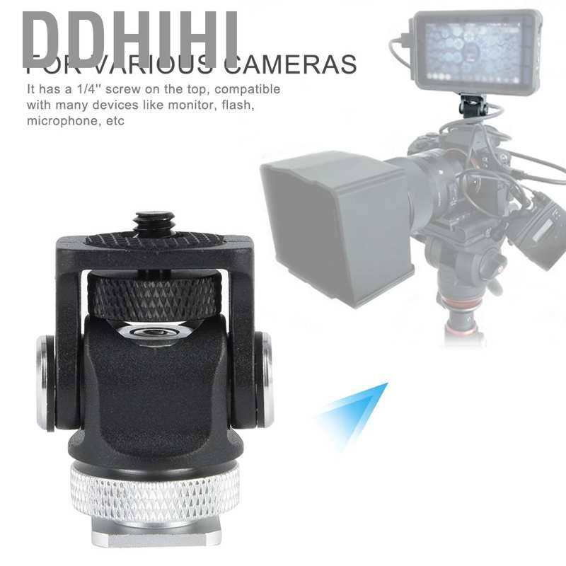 Ddhihi New Mini Hot Shoe Mount Monitor Microphone Flash Holder 1/4"Screw Camera Bracket