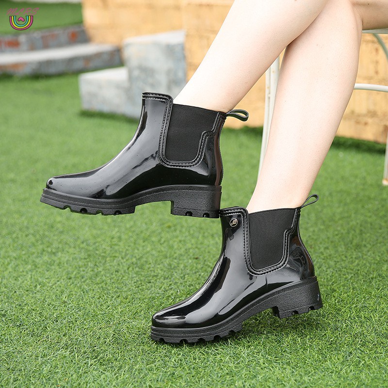 MS Women's Ankle Rain Boots Anti-Slip Short Garden Shoes Waterproof Footwear  Booties Mid Calf Gore Bootie Waterproof &VN