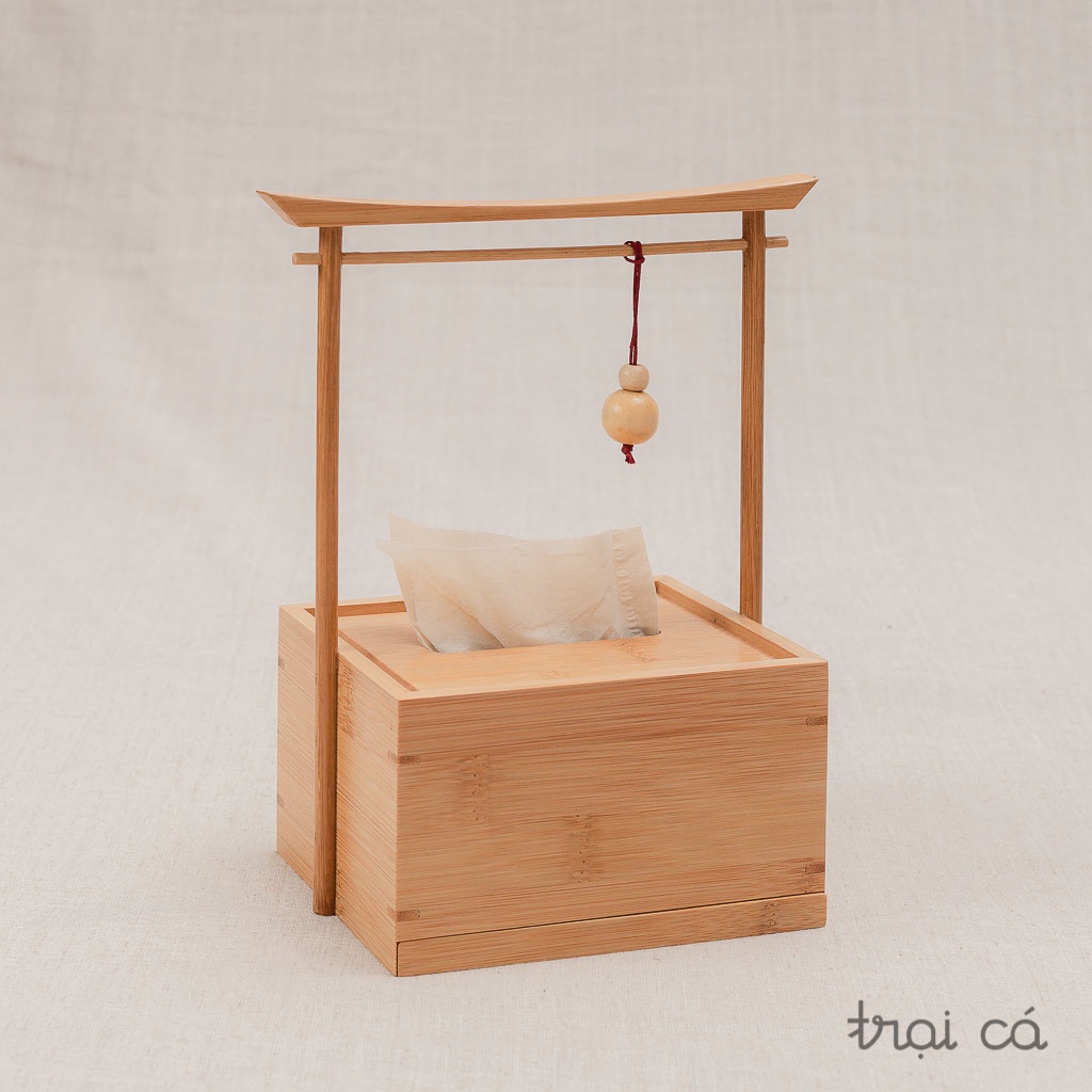 Hộp Đựng Giấy Ăn Tre TRẠI CÁ Hình Mái Chùa Cao Cấp - 2 cỡ