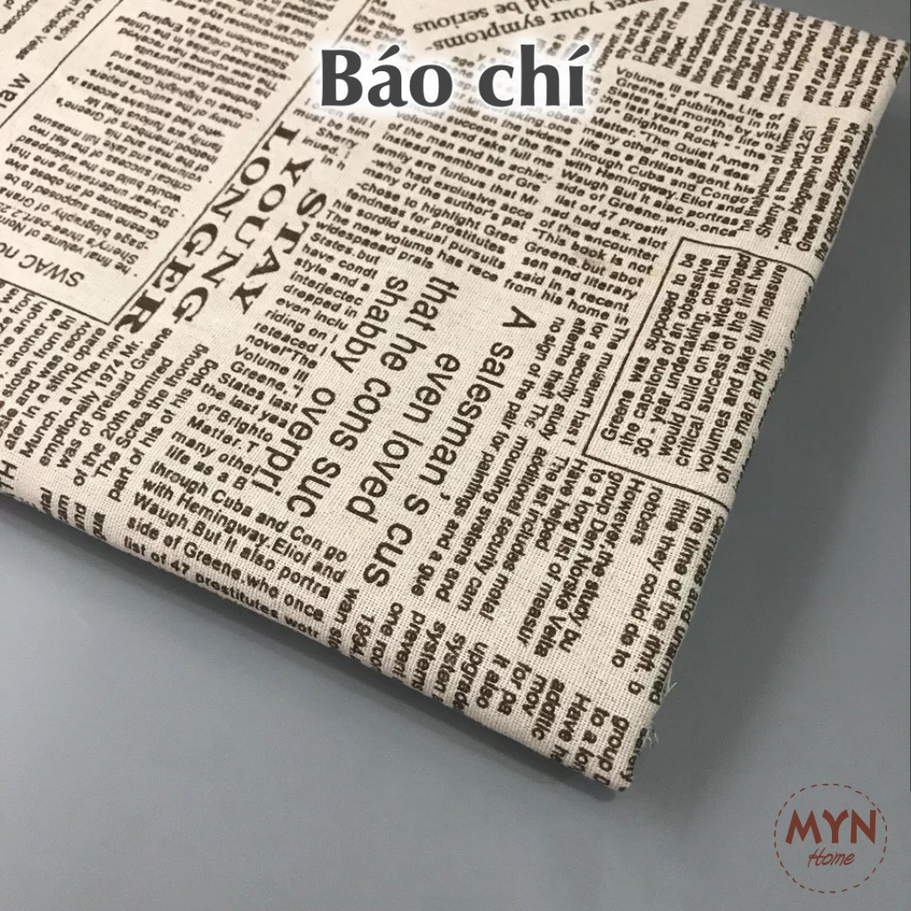 Vải phông nền chụp ảnh, khăn trải bàn vân gỗ, họa tiết vân báo chí MYN Home