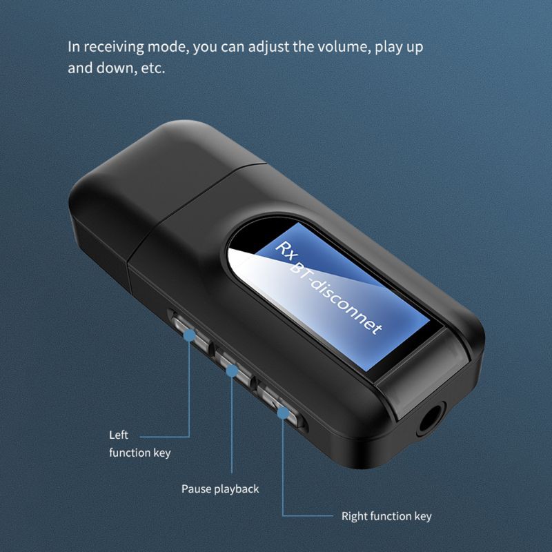 Thiết Bị Thu Phát Âm Thanh Bluetooth 5.0 Có Màn Hình Lcd Với Giắc Cắm 3.5mm