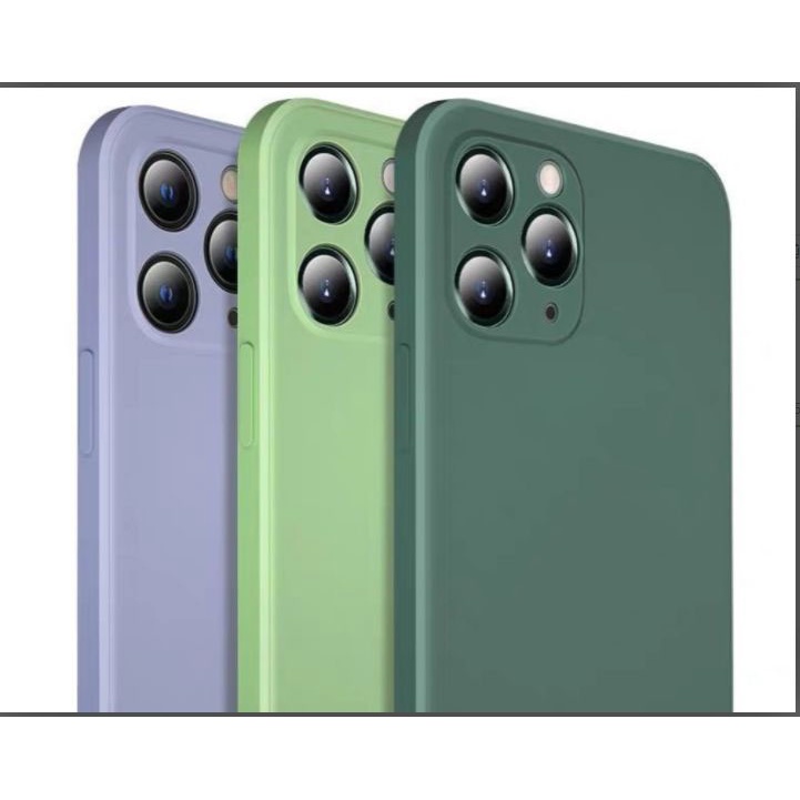 Ốp Điện Thoại Silicon Mềm Hình Vuông Bảo Vệ Ống Kính Máy Ảnh Cho Iphone 11 12 7Plus 11 Xs Max 7Plus 8 Xs