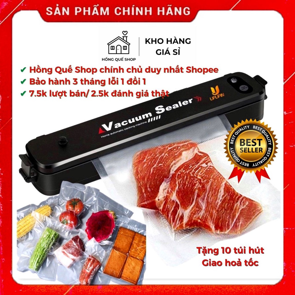 Máy Hút Chân Không Thực Phẩm Hàn Miệng Túi Cao Cấp, Máy Hút Chân Không Gia Đình Vacuum Sealer Mini, Tặng Kèm 10 Túi