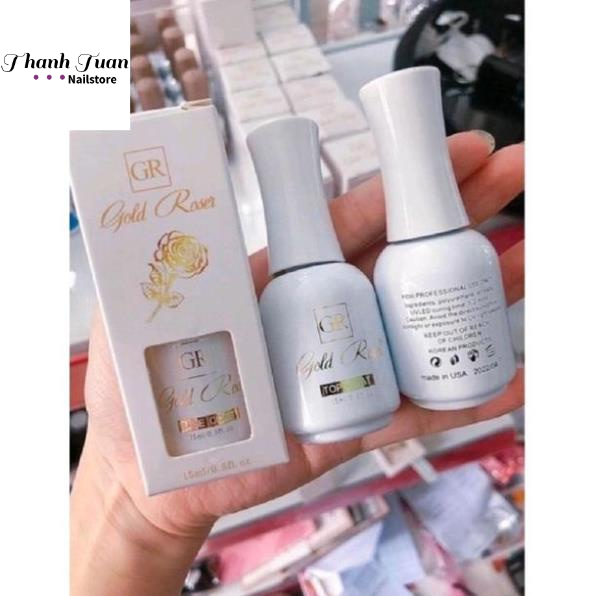 Sơn gel base top Gold Rose cao cấp,chống xước, độ bền cao.Hoa Hồng ,hàng chính hãng  - Phụ kiện đồ nail