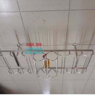 Treo ly quầy bar inox 304, quầy treo ly TL802