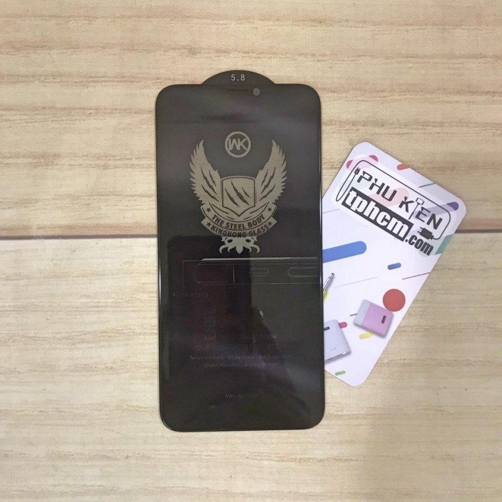 Dán cường lực iPhone X - Xs - 11 Pro Chống nhìn trộm Kingkong hiệu WK