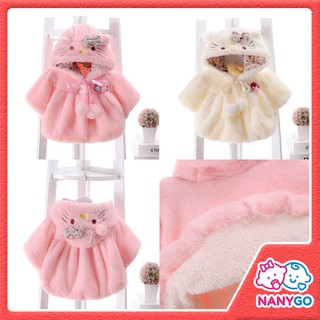 Áo Khoác Lông Bé Gái Mèo Hello Kitty Dễ Thương