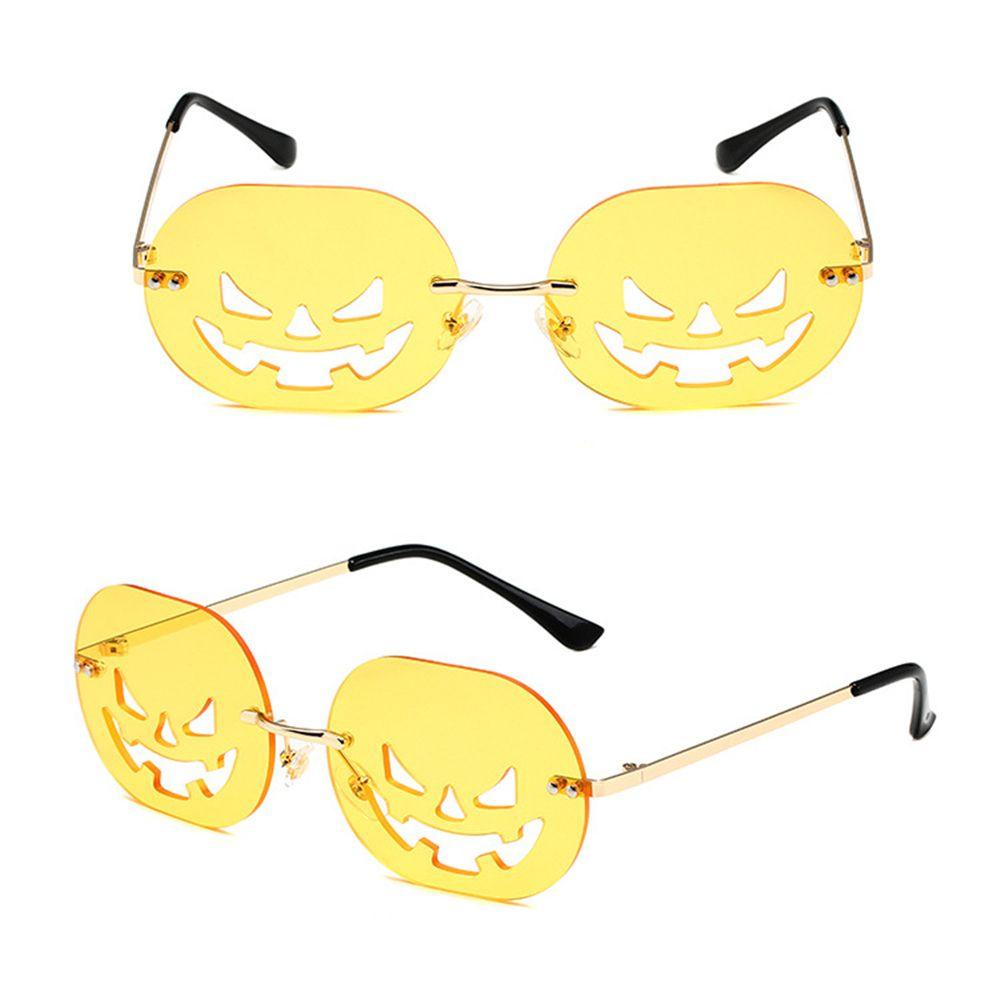 Mắt Kính Gọng Oval In Họa Tiết Bí Ngô Vui Nhộn Thời Trang Dự Tiệc