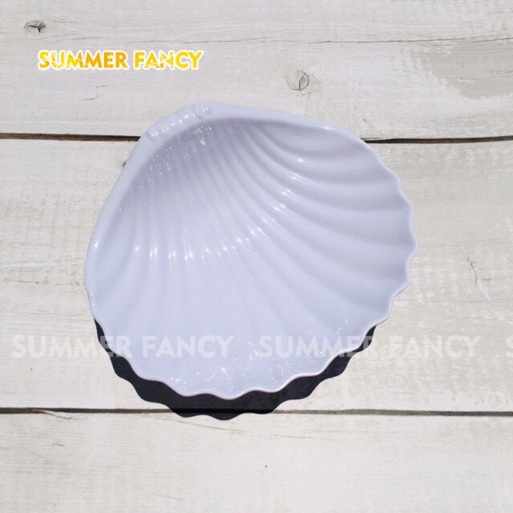 Dĩa tương sò 14 cm chén chấm melamine phíp dùng cho nhà hàng quán bar - Shell shaped plate F-CC42